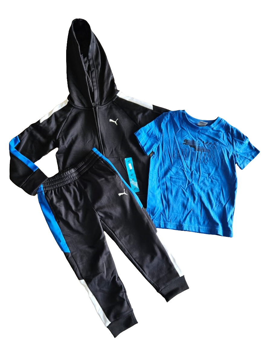 Set puma para niño - sudadera, playera manga corta, pantalón deportivo