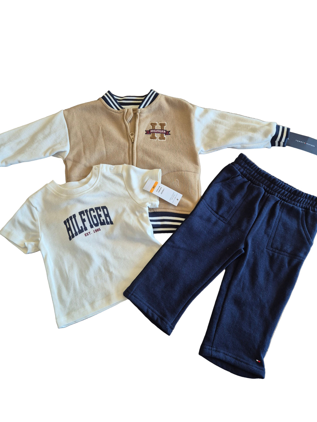 Set tommy hilfiger para bebé - pantalón, sudadera y playera manga corta